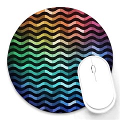 Digital Waves Round Mousepads by Sparkle