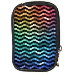 Digital Waves Compact Camera Leather Case by Sparkle