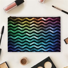 Digital Waves Cosmetic Bag (large) by Sparkle