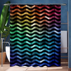 Digital Waves Shower Curtain 60  X 72  (medium)  by Sparkle