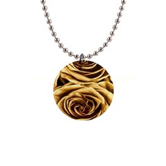 Gold Roses 1  Button Necklace by Sparkle