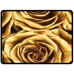 Gold Roses Fleece Blanket (large)  by Sparkle