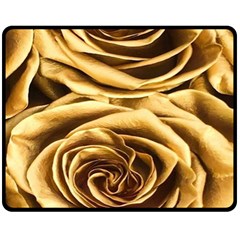 Gold Roses Fleece Blanket (medium)  by Sparkle