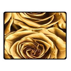 Gold Roses Double Sided Fleece Blanket (small)  by Sparkle