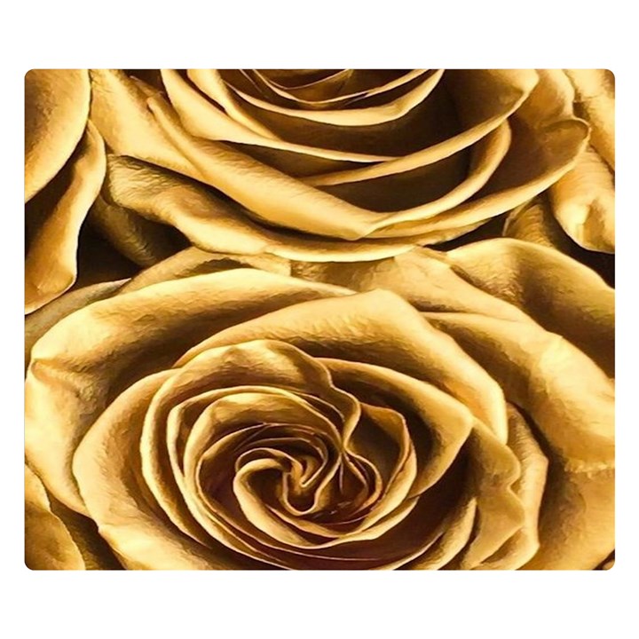 Gold Roses Double Sided Flano Blanket (Small) 