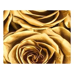 Gold Roses Double Sided Flano Blanket (large)  by Sparkle