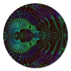 Fractal Flower Magnet 5  (round) by Sparkle