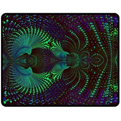 Fractal Flower Fleece Blanket (medium)  by Sparkle