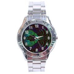 Fractal Flower Stainless Steel Analogue Watch by Sparkle