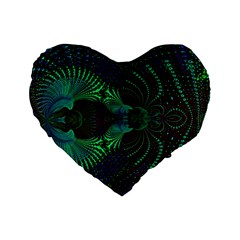 Fractal Flower Standard 16  Premium Heart Shape Cushions by Sparkle