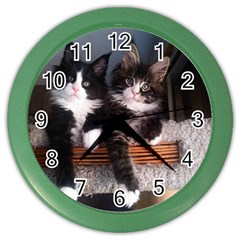 Cats Brothers Color Wall Clock by Sparkle