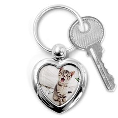 Laughing Kitten Key Chain (heart) by Sparkle