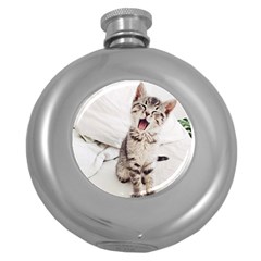 Laughing Kitten Round Hip Flask (5 Oz) by Sparkle