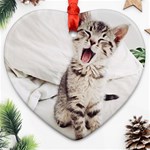 Laughing Kitten Heart Ornament (Two Sides) Front