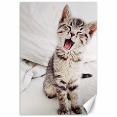 Laughing Kitten Canvas 12  X 18  by Sparkle