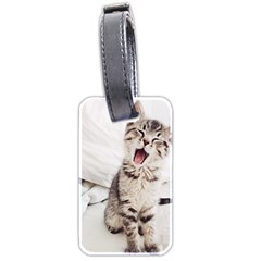 Laughing Kitten Luggage Tag (two Sides) by Sparkle