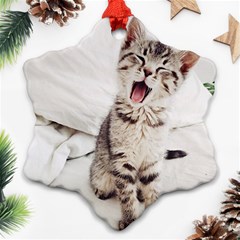 Laughing Kitten Ornament (snowflake) by Sparkle