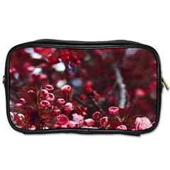 Red Floral Toiletries Bag (one Side) by Sparkle