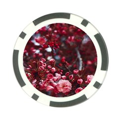 Red Floral Poker Chip Card Guard by Sparkle