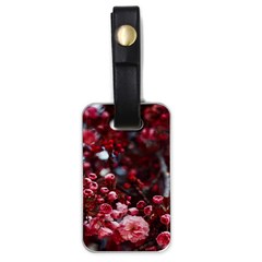 Red Floral Luggage Tag (one Side) by Sparkle