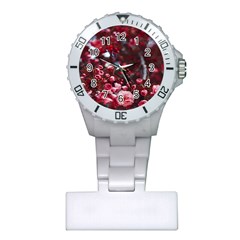 Red Floral Plastic Nurses Watch