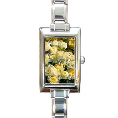 Yellow Roses Rectangle Italian Charm Watch by Sparkle