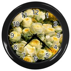 Yellow Roses Wall Clock (black) by Sparkle