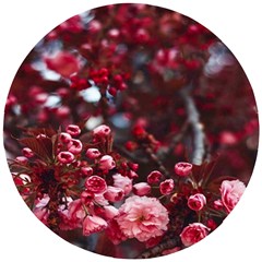 Red Floral Wooden Puzzle Round by Sparkle