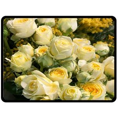 Yellow Roses Double Sided Fleece Blanket (large)  by Sparkle