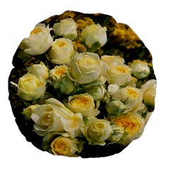 Yellow Roses Large 18  Premium Flano Round Cushions by Sparkle