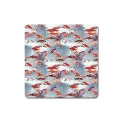 Golden Fishes Square Magnet by Sparkle