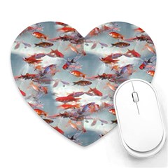 Golden Fishes Heart Mousepads by Sparkle