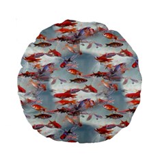 Golden Fishes Standard 15  Premium Round Cushions by Sparkle