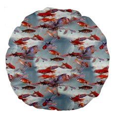 Golden Fishes Large 18  Premium Round Cushions