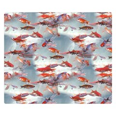 Golden Fishes Double Sided Flano Blanket (small)  by Sparkle