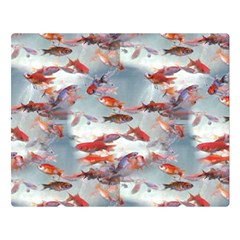 Golden Fishes Double Sided Flano Blanket (large)  by Sparkle