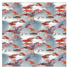 Golden Fishes Large Satin Scarf (square) by Sparkle