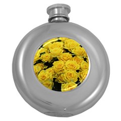 Yellow Roses Round Hip Flask (5 Oz) by Sparkle