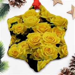 Yellow Roses Ornament (snowflake) by Sparkle