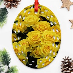 Yellow Roses Ornament (oval Filigree) by Sparkle