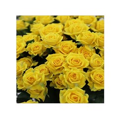 Yellow Roses Small Satin Scarf (square) by Sparkle