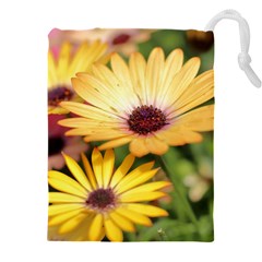 Yellow Flowers Drawstring Pouch (4xl) by Sparkle