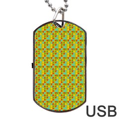 Lemon And Yellow Dog Tag Usb Flash (one Side)