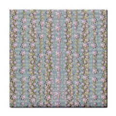 Summer Florals In The Sea Pond Decorative Tile Coaster by pepitasart