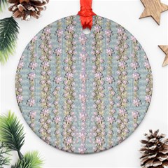 Summer Florals In The Sea Pond Decorative Ornament (round) by pepitasart