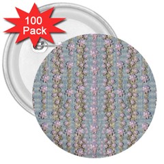 Summer Florals In The Sea Pond Decorative 3  Buttons (100 Pack)  by pepitasart