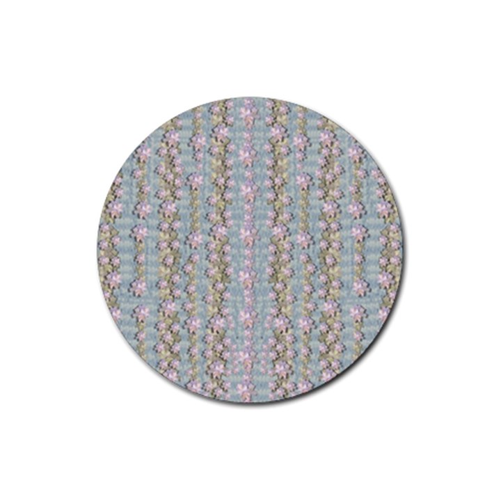 Summer Florals In The Sea Pond Decorative Rubber Coaster (Round) 