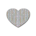 Summer Florals In The Sea Pond Decorative Heart Coaster (4 pack)  Front