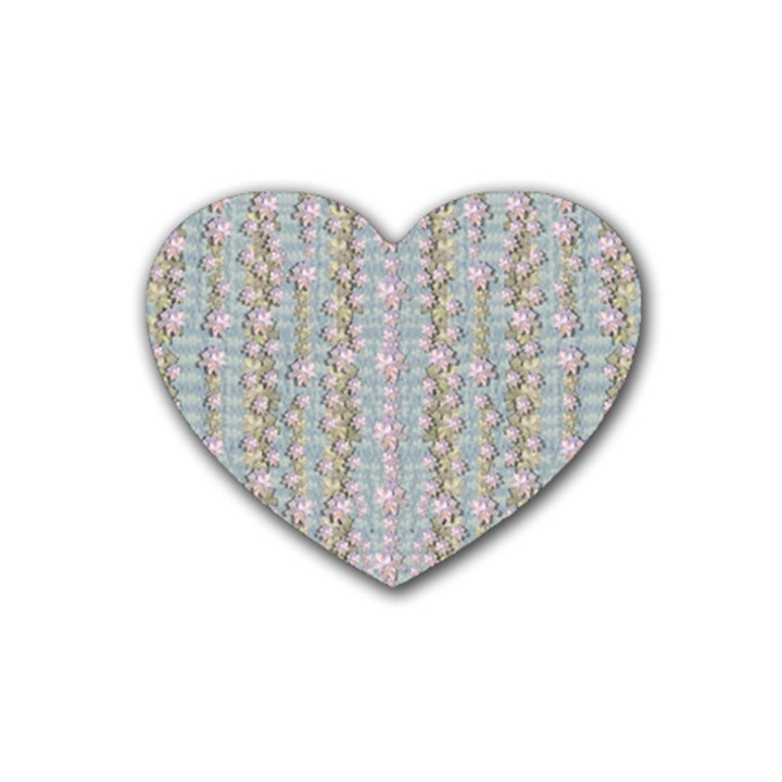 Summer Florals In The Sea Pond Decorative Heart Coaster (4 pack) 