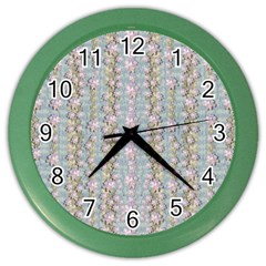 Summer Florals In The Sea Pond Decorative Color Wall Clock by pepitasart